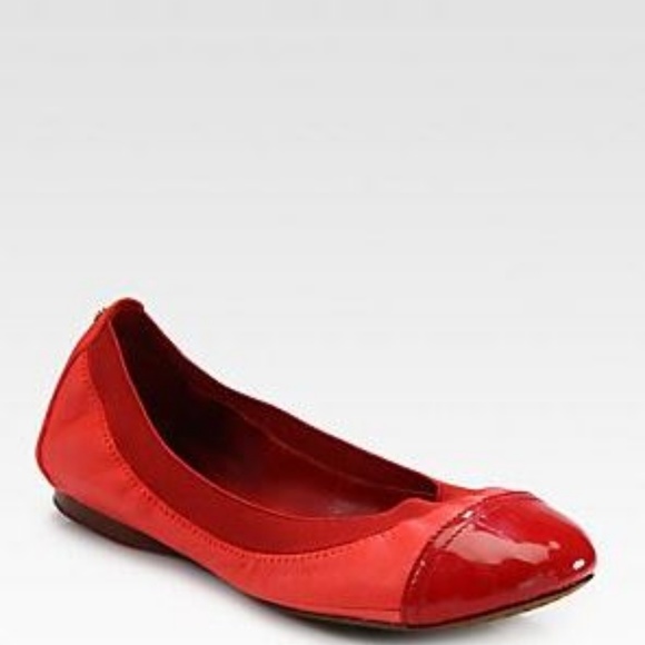 Tory Burch Shoes - Tory Burch Red Leather Ballet Flats - Size 8